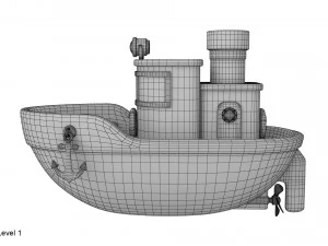 cartoon boat 3D Model