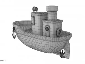 cartoon boat 3D Model