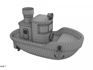 cartoon boat 3D Model