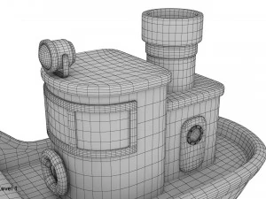 cartoon boat 3D Model
