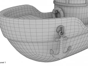cartoon boat 3D Model