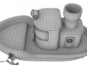 cartoon boat 3D Model