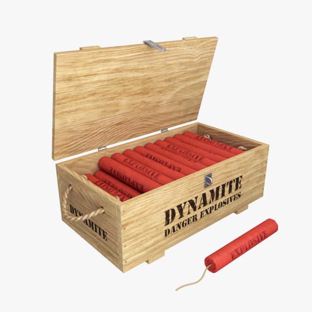 dynamite box 3D Модель .c4d .max .obj .3ds .fbx .stl .blend 