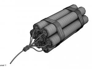 b&uuml;y&uuml;k bir grup dinamit 3D Model