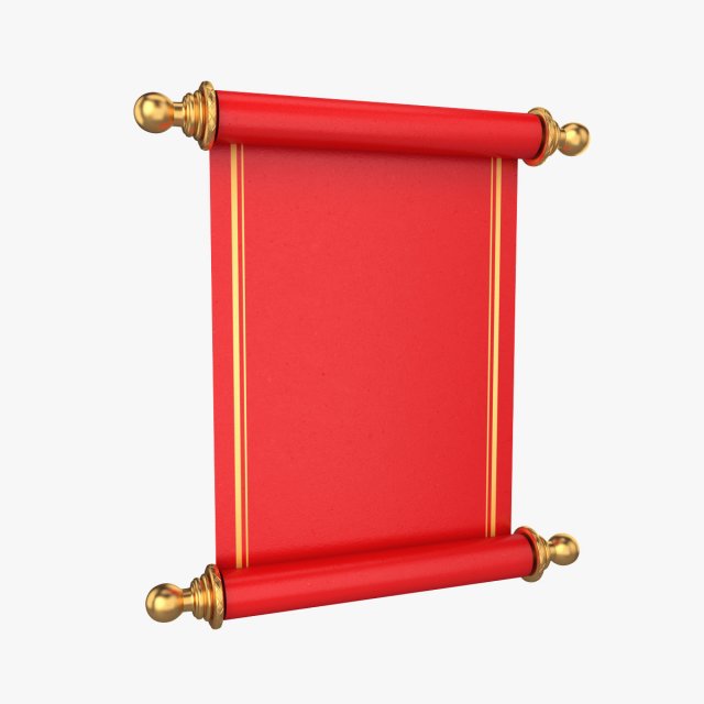 red scroll 3D 模型 .c4d .max .obj .3ds .fbx .stl .blend 
