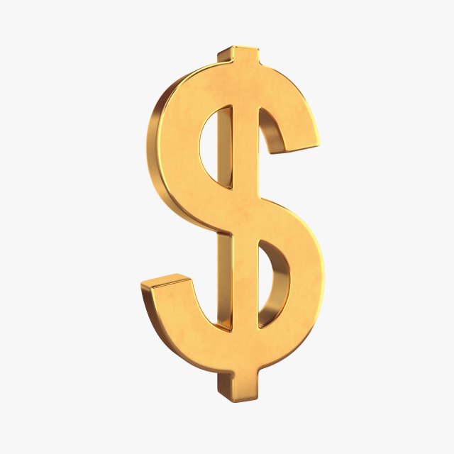 dollar symbol 3D-Modell .c4d .max .obj .3ds .fbx .stl .blend 