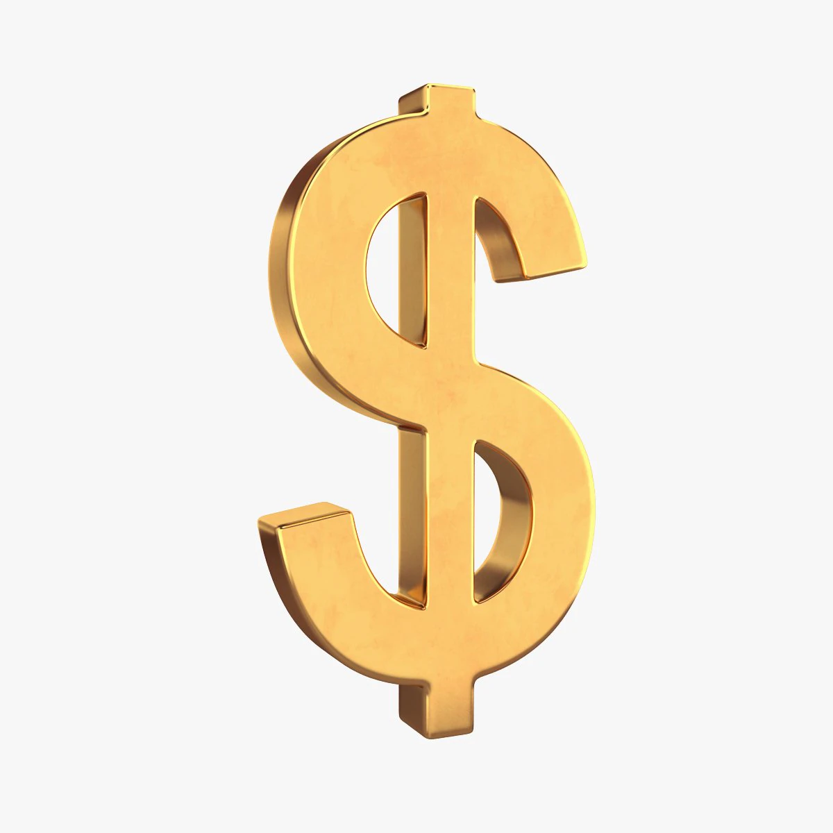 Dollar-Symbol 3D Modell .c4d .max .obj .3ds .fbx .stl .blend 