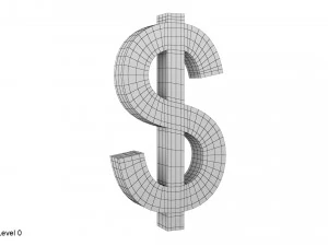 Dollar-Symbol 3D Modell
