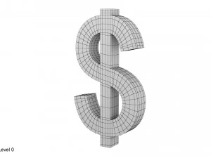 Dollar-Symbol 3D Modell