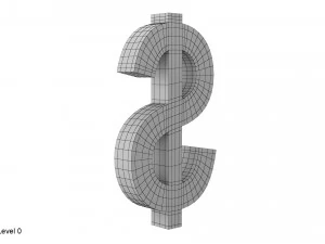 Dollar-Symbol 3D Modell