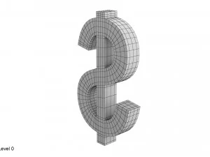 Dollar-Symbol 3D Modell