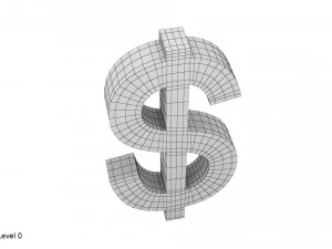 Dollar-Symbol 3D Modell