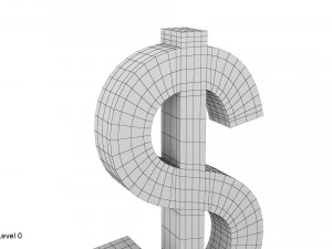Dollar-Symbol 3D Modell