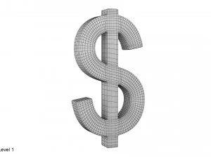 Dollar-Symbol 3D Modell