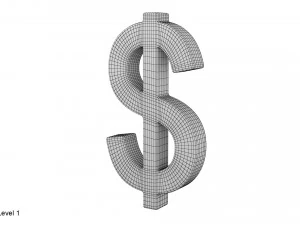Dollar-Symbol 3D Modell