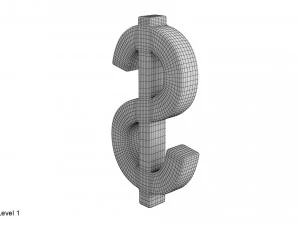 Dollar-Symbol 3D Modell
