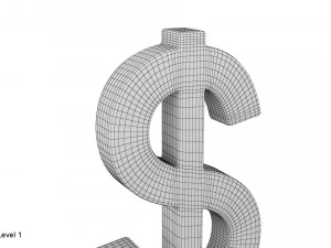 Dollar-Symbol 3D Modell