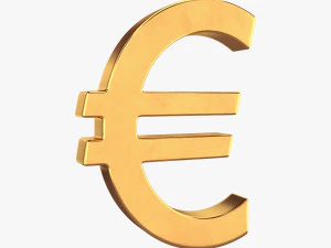 유로 기호 3D 모델