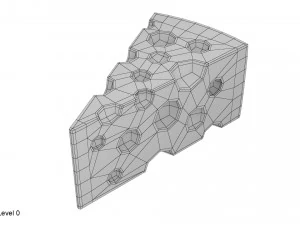 치즈 조각 3D 모델