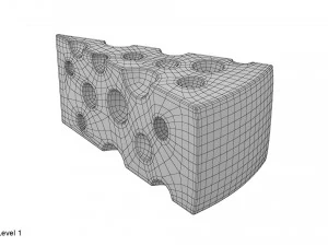 치즈 조각 3D 모델