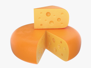 cheese wheel and piece 3D Model