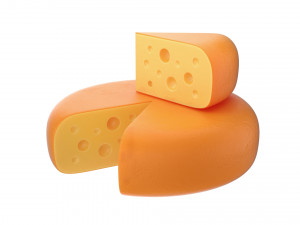 cheese wheel and piece Modèle 3D