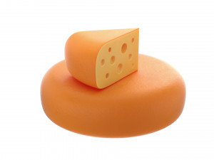 cheese wheel and piece Modèle 3D