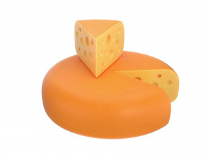 cheese wheel and piece Modèle 3D