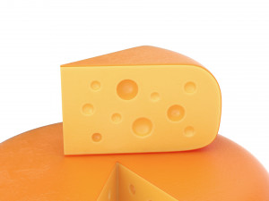 cheese wheel and piece Modèle 3D