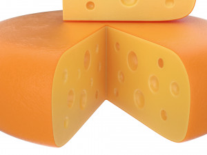 cheese wheel and piece Modèle 3D