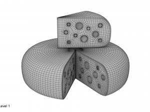 cheese wheel and piece Modèle 3D