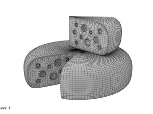 cheese wheel and piece Modèle 3D