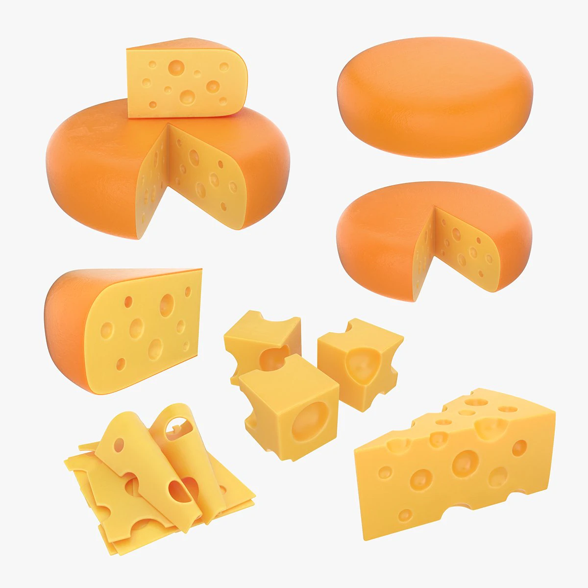 ensemble de fromages Modèle 3D .c4d .max .obj .3ds .fbx .stl .blend 