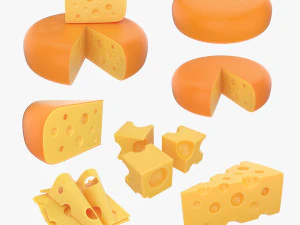 ensemble de fromages Modèle 3D