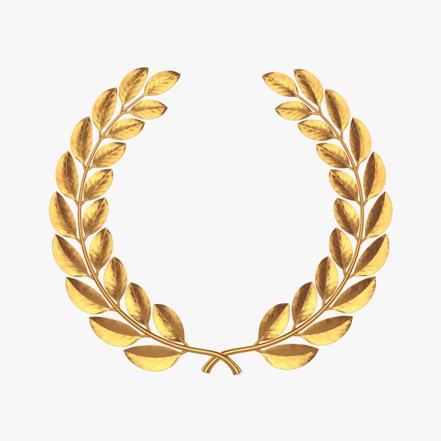gold laurel wreath 3D Model .c4d .max .obj .3ds .fbx .stl .blend 