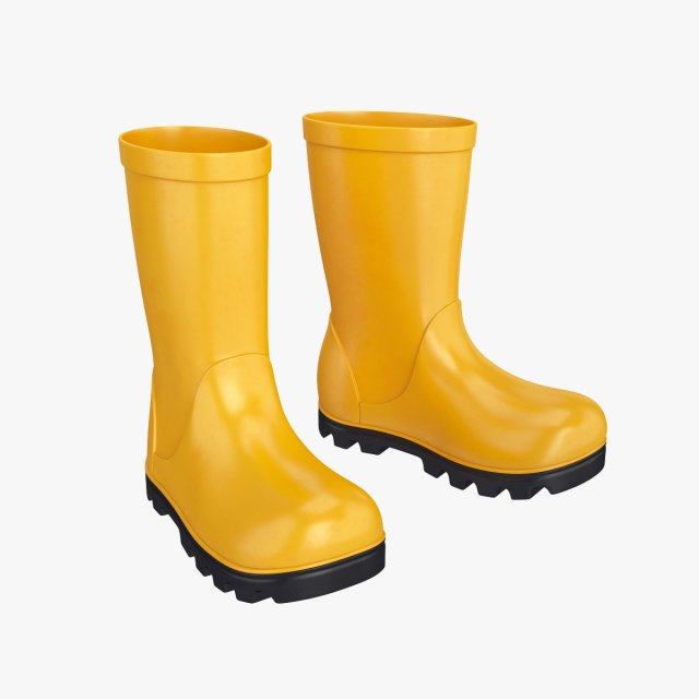 rubber boots 3D Model .c4d .max .obj .3ds .fbx .stl .blend 