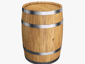 나무통 50l 3D 모델