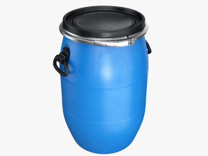 plastic barrel with lid and handles 3D-Modell