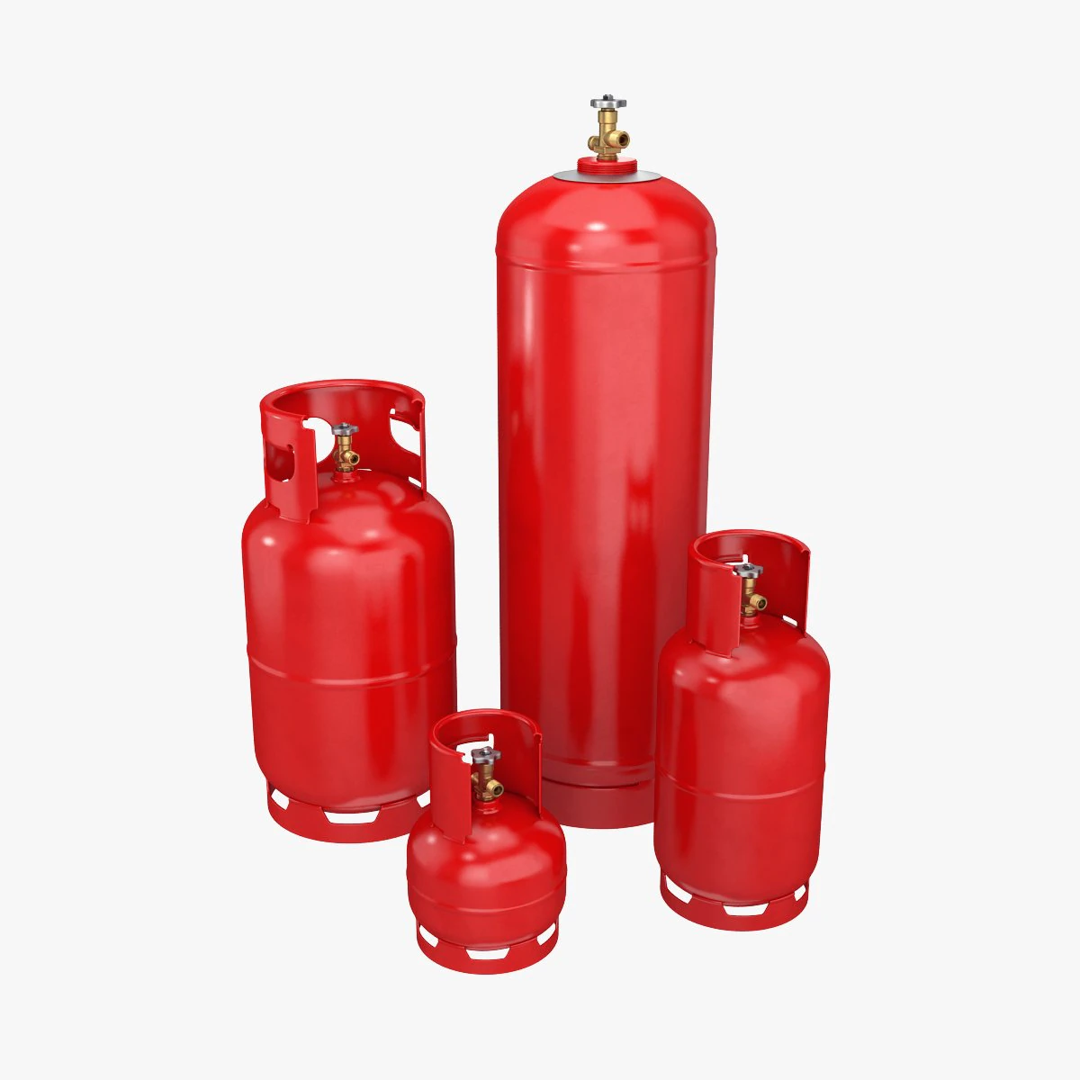 gas cylinders collection 3D Model .c4d .max .obj .3ds .fbx .stl .blend 