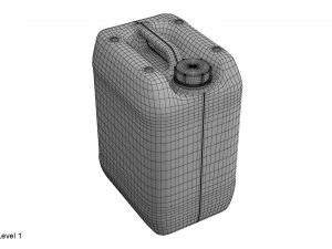 recipiente de pl&aacute;stico blanco 01 Modelo 3D