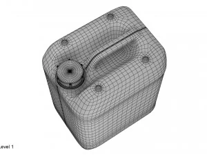 recipiente de pl&aacute;stico blanco 01 Modelo 3D