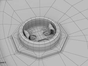 canna in metallo rossa Modello 3D