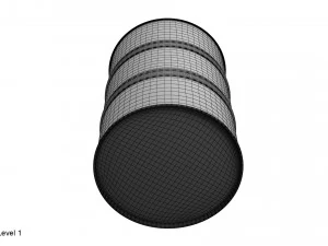 canna in metallo rossa Modello 3D