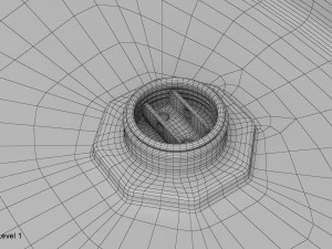 canna in metallo rossa Modello 3D