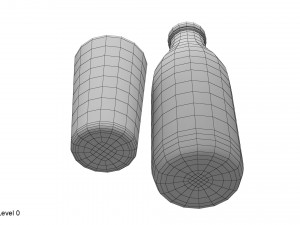 bottle and glass of milk 3Dモデル