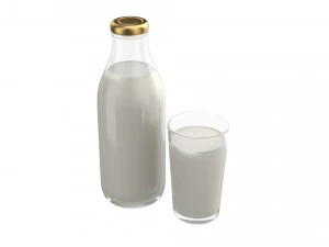 set di contenitori per il latte Modello 3D