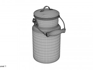 milk containers set Model 3D