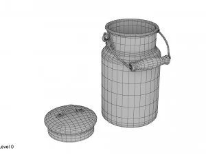 set di contenitori per il latte Modello 3D