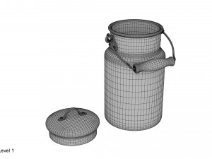 milk containers set Model 3D