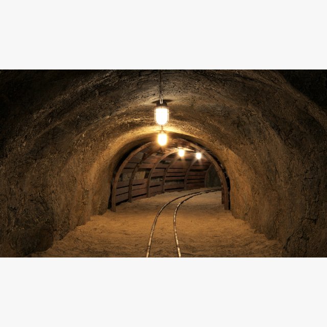 mine tunnel 06 3D Model .c4d .max .obj .3ds .fbx .stl .blend 